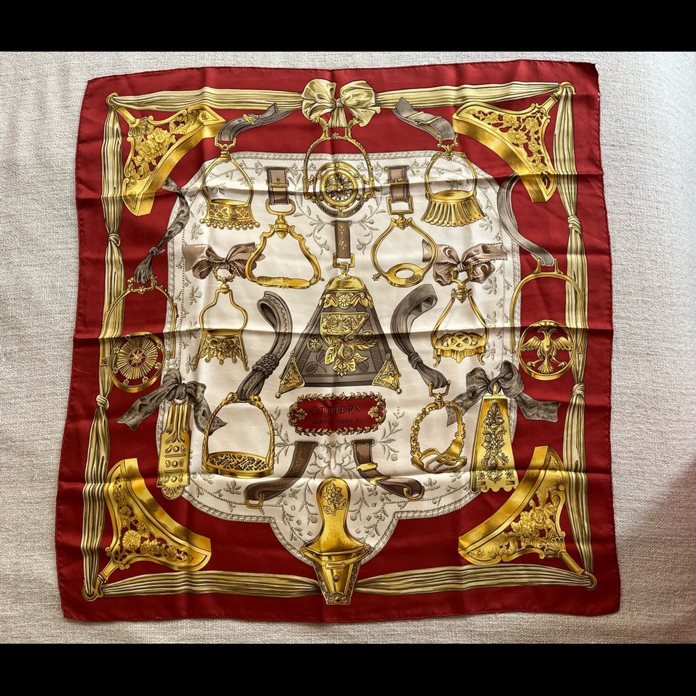 Hermes vintage silk scarf, Etriers